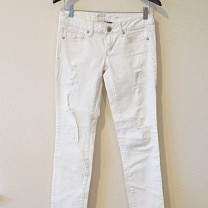 American Eagle Skinny Ripped White Jeans
